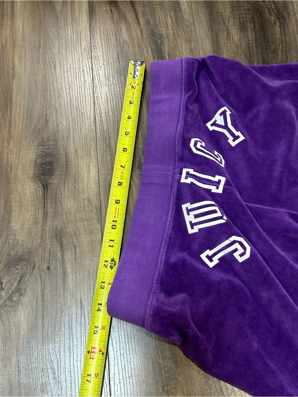 Juicy Couture Purple Velour Wide-Leg  Pants With Butt Print Logo - Picture 5 of 7